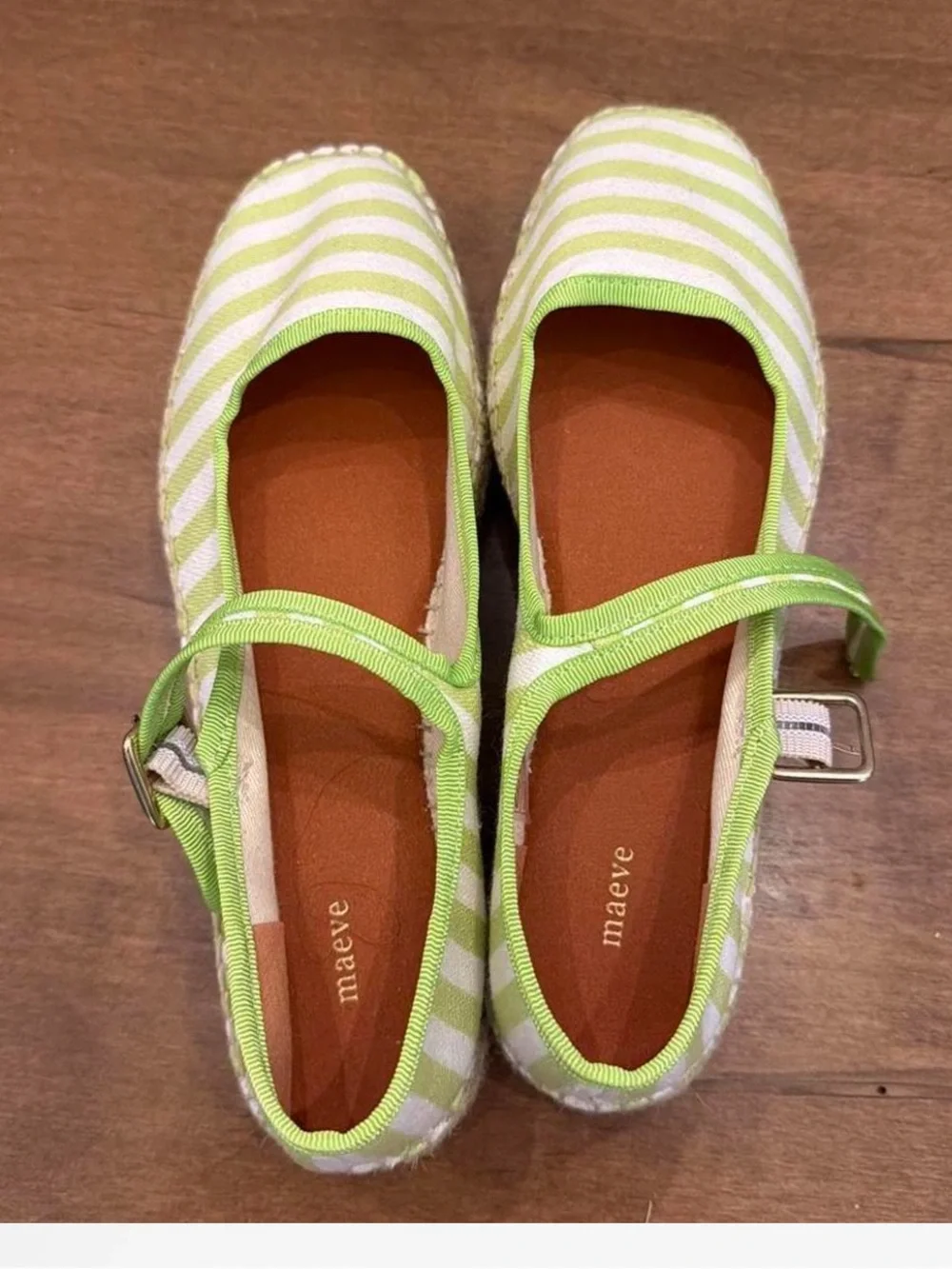 Anthropologie Maeve Stripe Mary Jane espadrille ballet  Flats